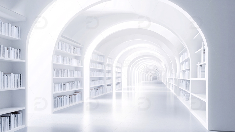 高清大图下载【趣麦麦图】书架长廊