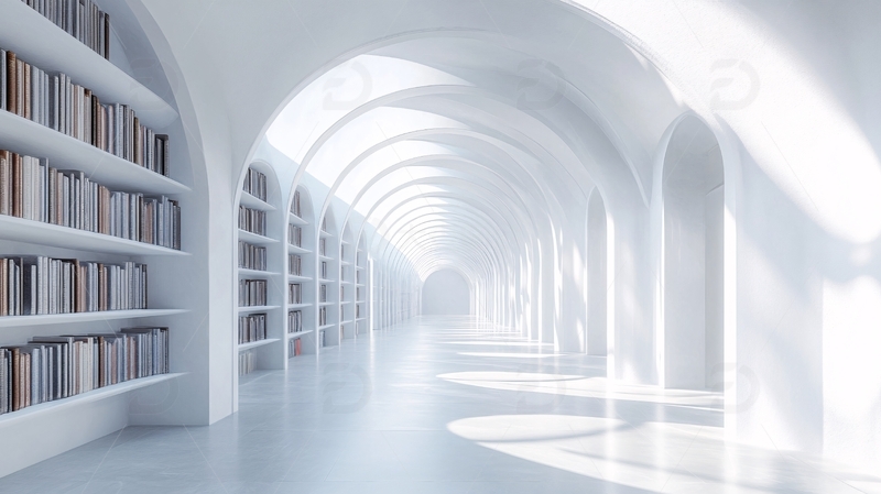高清大图下载【趣麦麦图】书架长廊2