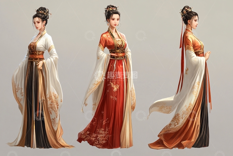 高清大图下载【趣麦麦图】古装半身人物设计