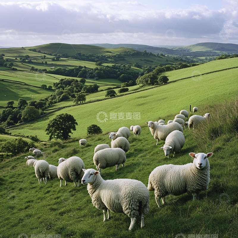 高清大图下载【趣麦麦图】牧场绵羊图3