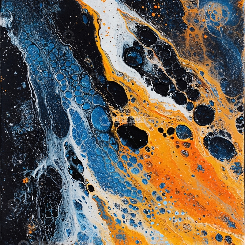 高清大图下载【趣麦麦图】肌理彩色流体装饰画