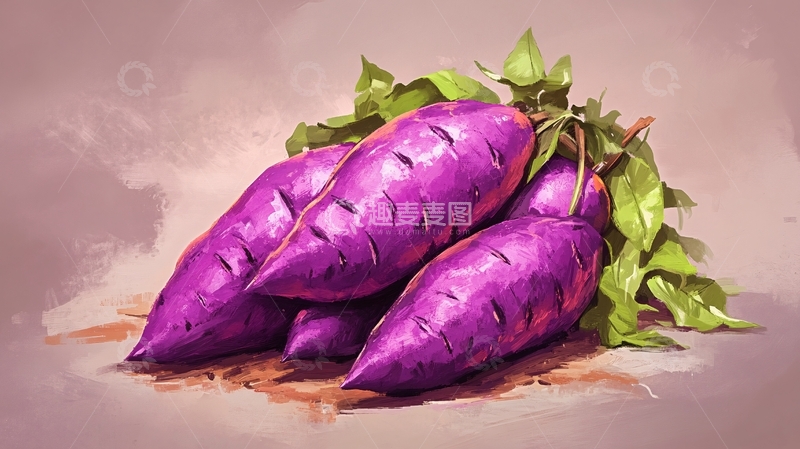 高清大图下载【趣麦麦图】紫薯插画