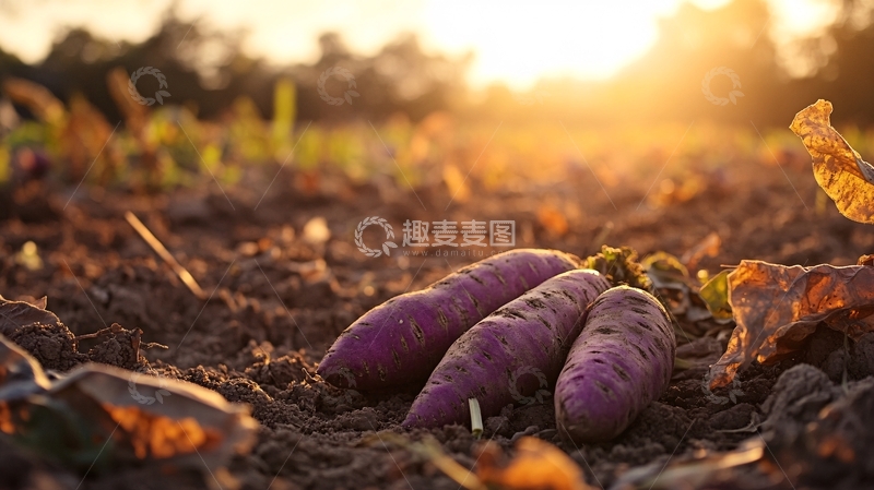 高清大图下载【趣麦麦图】新鲜地里的红苕