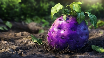 紫色渐变毛绒绒萝卜