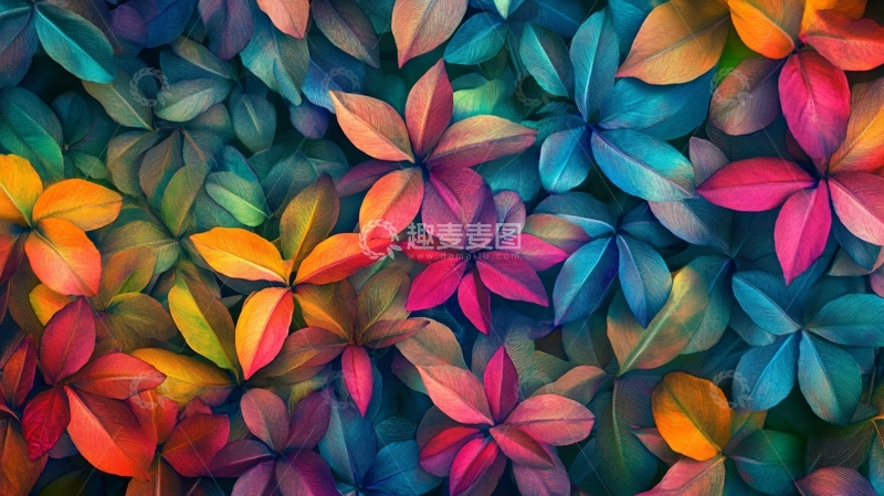 高清大图下载【趣麦麦图】彩色花朵壁纸