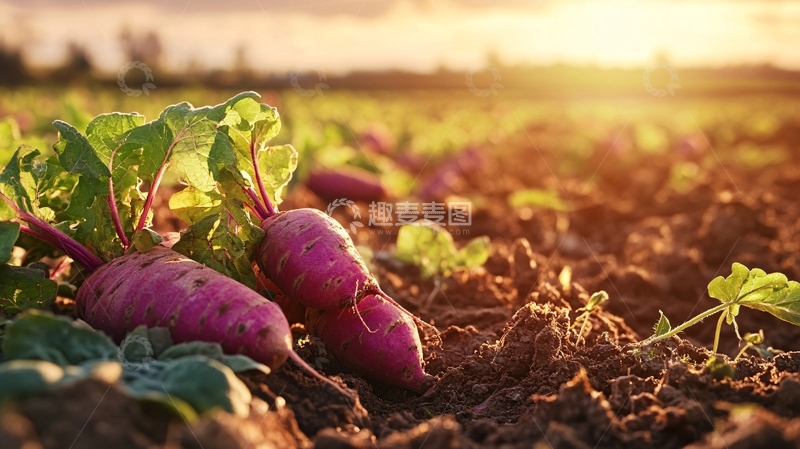 高清大图下载【趣麦麦图】秋天的萝卜地