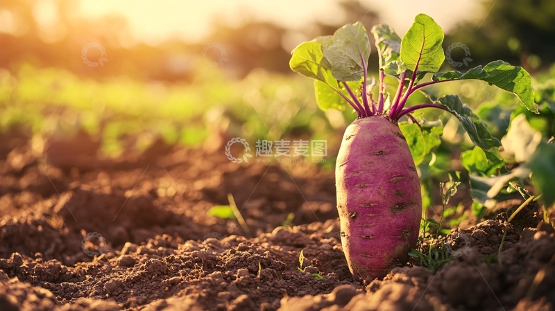 高清大图下载【趣麦麦图】土地里的萝卜