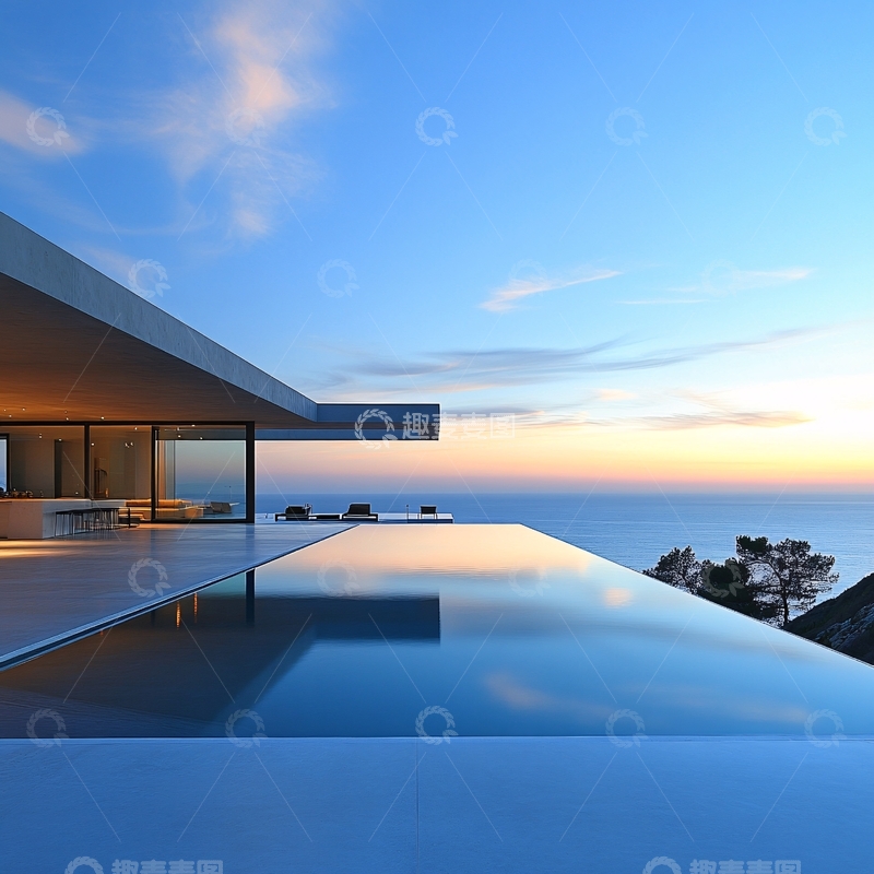 高清大图下载【趣麦麦图】现代海景别墅6
