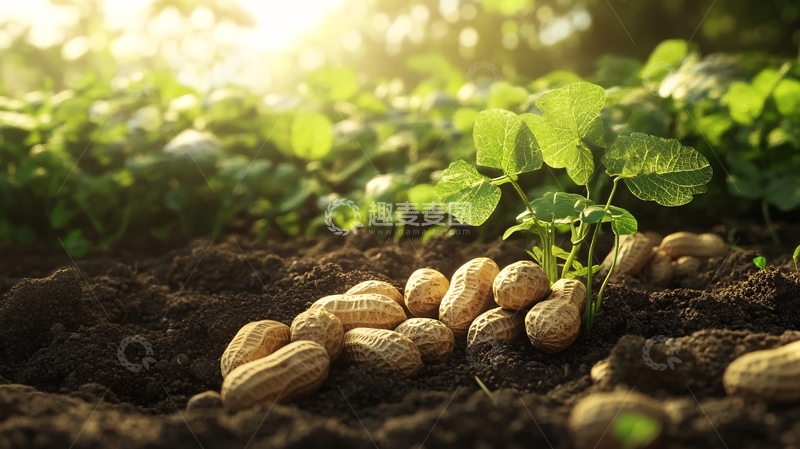 高清大图下载【趣麦麦图】丰收秋收花生田