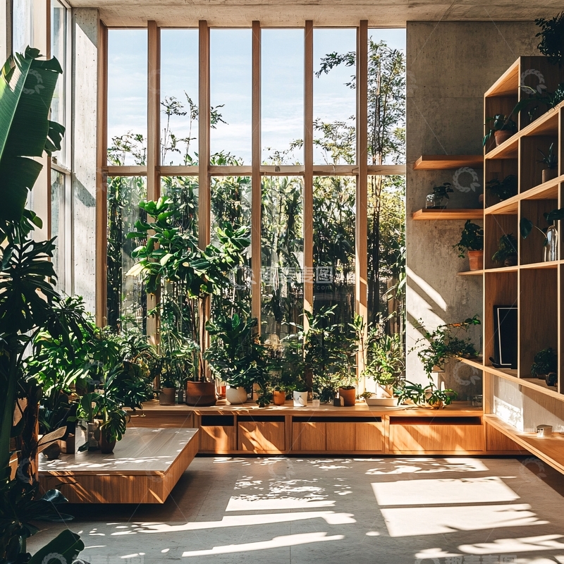 高清大图下载【趣麦麦图】绿植包围窗