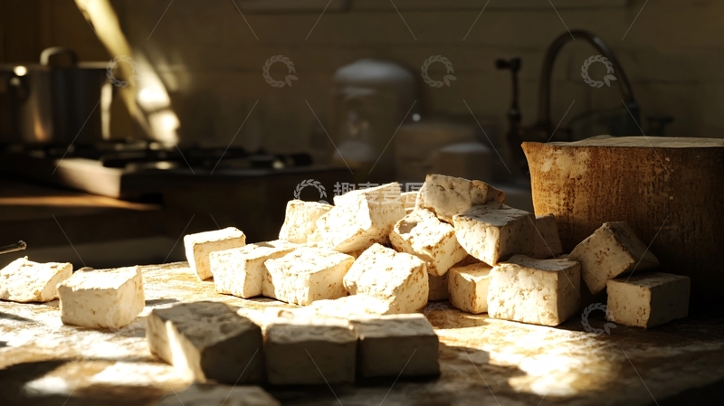 高清大图下载【趣麦麦图】做豆腐场景