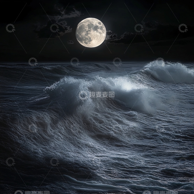 高清大图下载【趣麦麦图】大海大地月光自然2