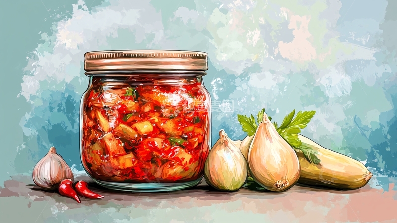 高清大图下载【趣麦麦图】泡菜插画1