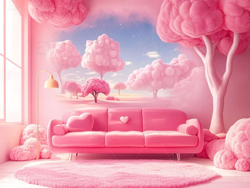 高清大图下载【趣麦麦图】浪漫温馨粉色主题场景1