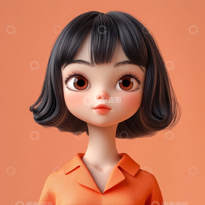 高清大图下载【趣麦麦图】3d女娃1