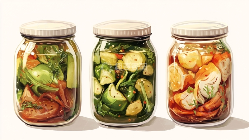 高清大图下载【趣麦麦图】泡菜插画设计