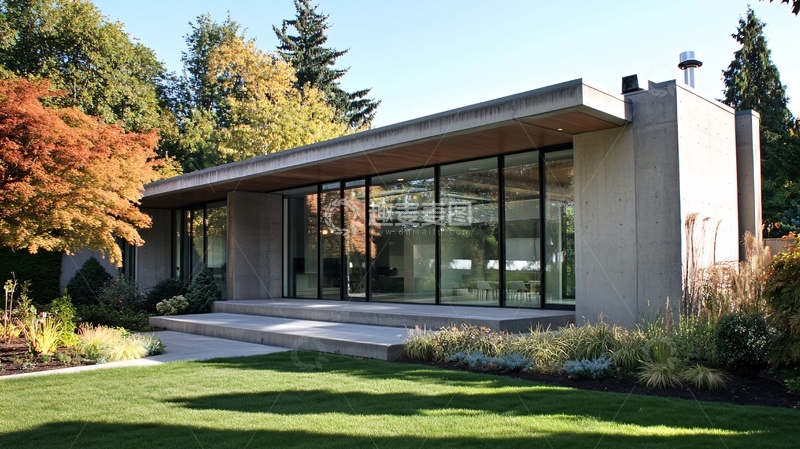 高清大图下载【趣麦麦图】现代玻璃透光别墅