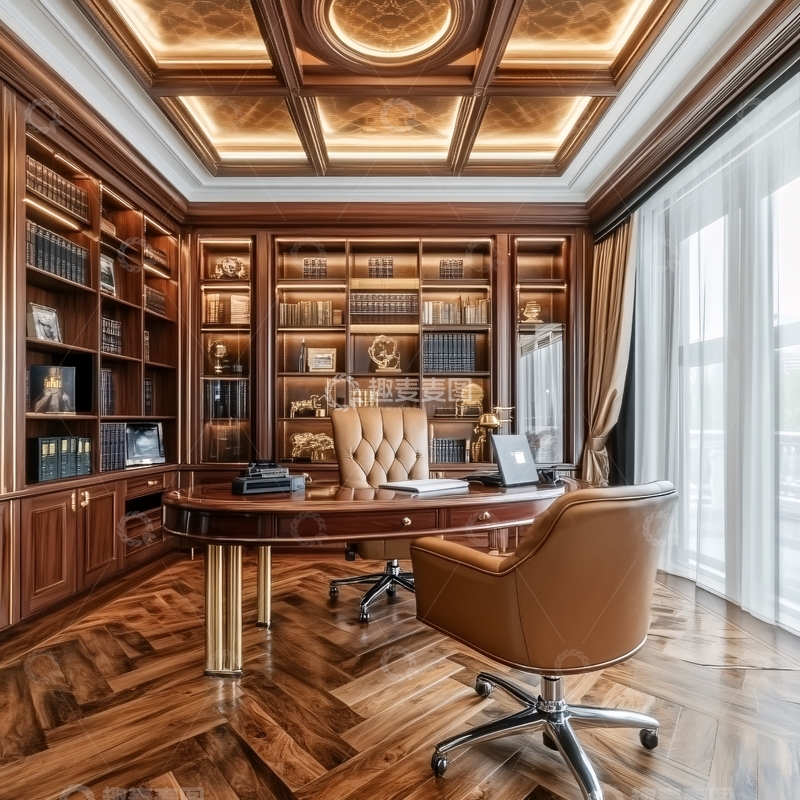 高清大图下载【趣麦麦图】豪宅书房