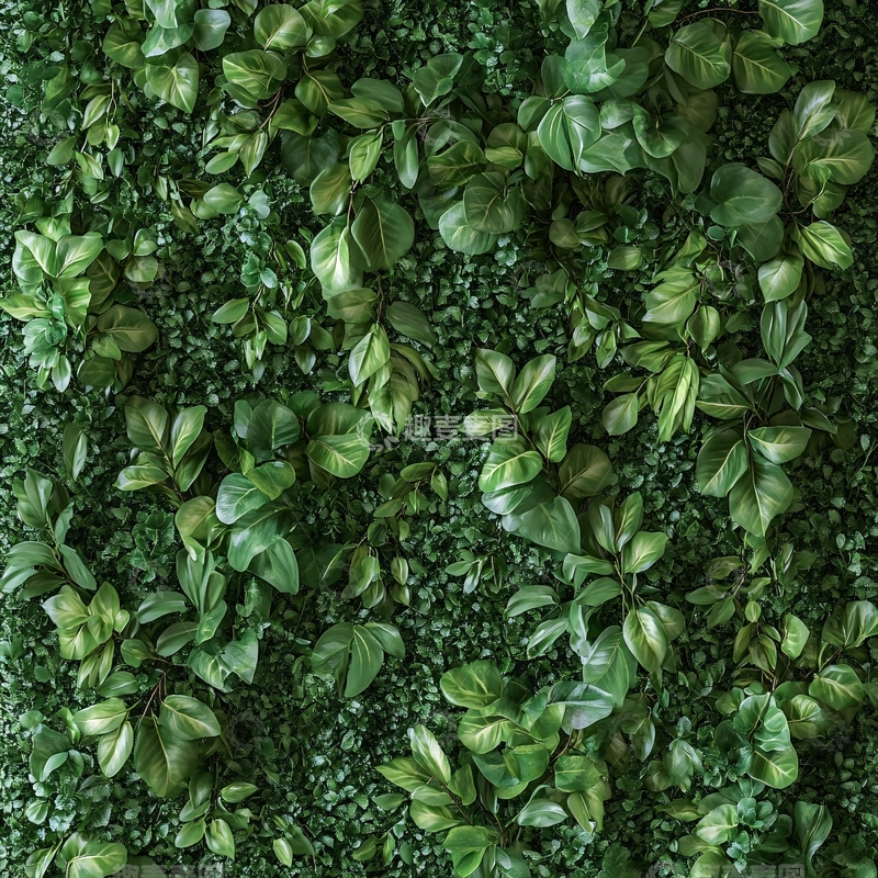 高清大图下载【趣麦麦图】绿叶背景立体绿化墙