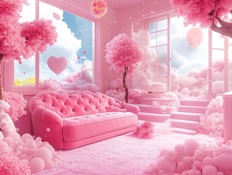 高清大图下载【趣麦麦图】浪漫温馨粉色主题场景