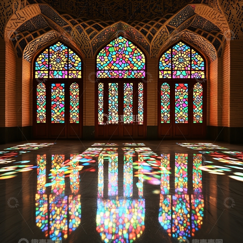 高清大图下载【趣麦麦图】大殿彩色玻璃