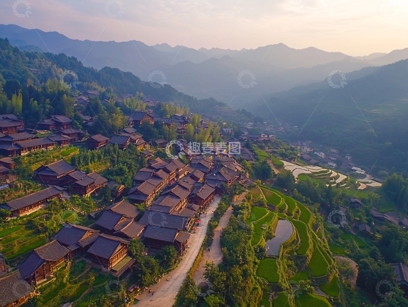 高清大图下载【趣麦麦图】肇兴侗寨航拍