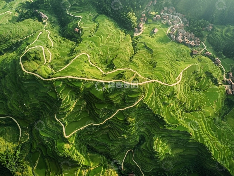 高清大图下载【趣麦麦图】紫鹊界梯田航拍