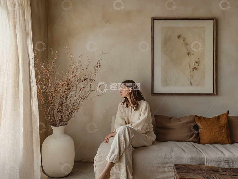 高清大图下载【趣麦麦图】黄色室内暖光太阳光1