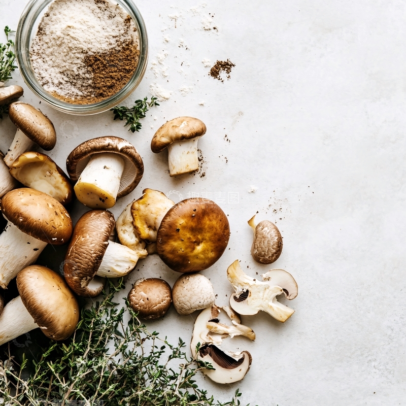 高清大图下载【趣麦麦图】菌菇美食背景