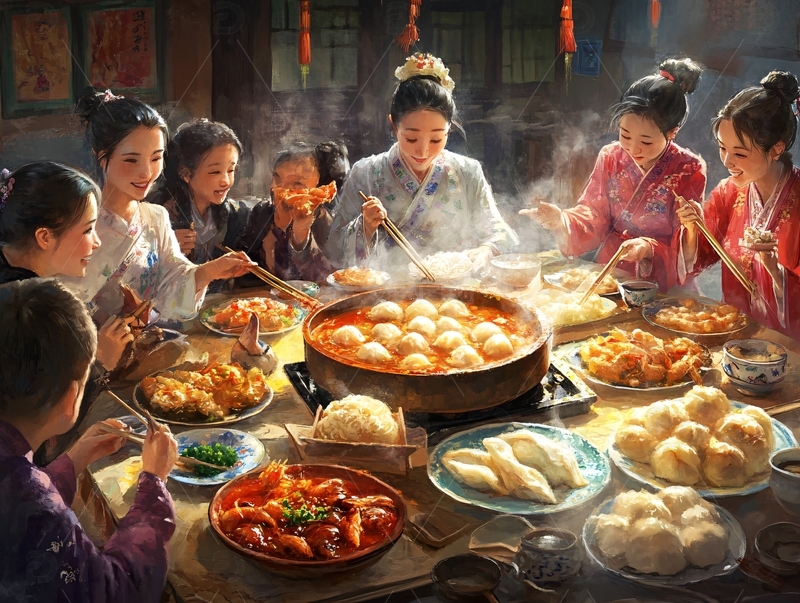 高清大图下载【趣麦麦图】团圆佳节