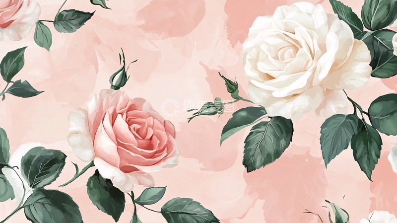 高清大图下载【趣麦麦图】手绘玫瑰壁纸1