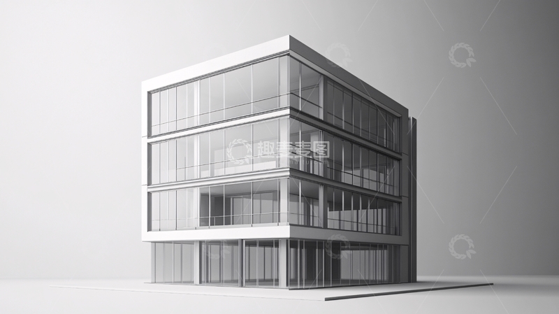 高清大图下载【趣麦麦图】现代全玻楼房