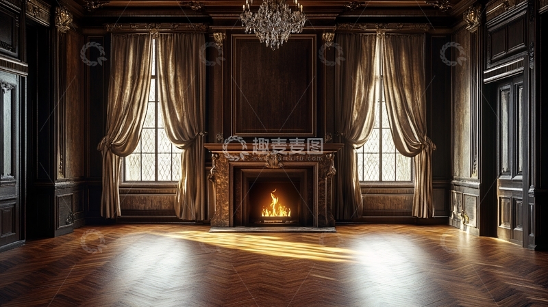 高清大图下载【趣麦麦图】法式房间背景