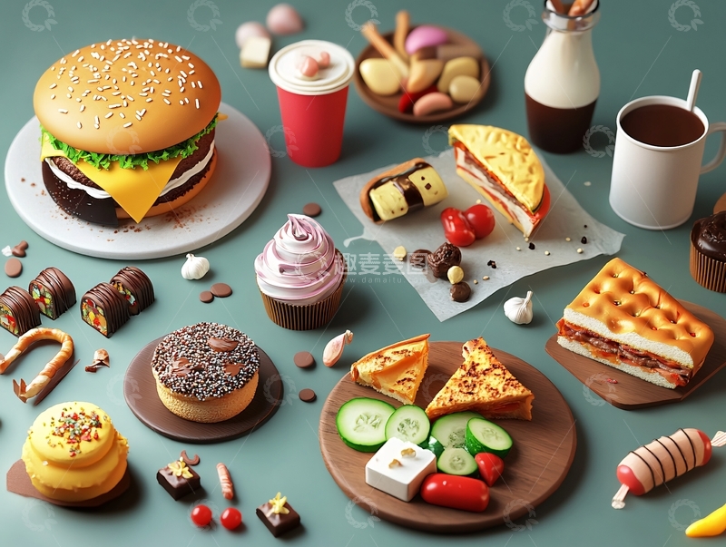 高清大图下载【趣麦麦图】-立体食物素材1