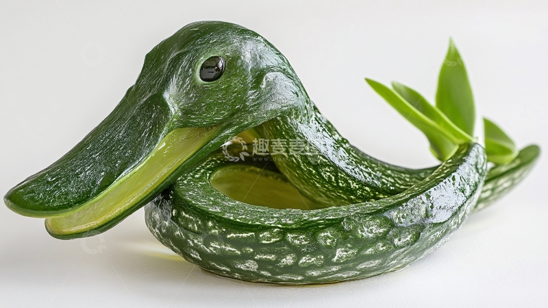 高清大图下载【趣麦麦图】鸭形玻璃器