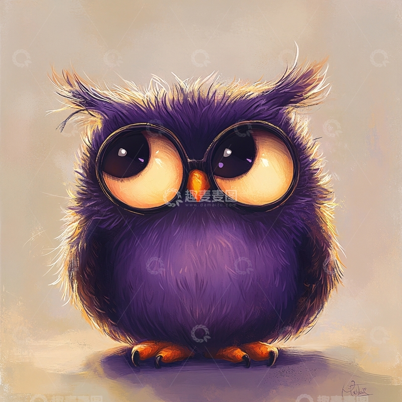 高清大图下载【趣麦麦图】猫头鹰临摹1