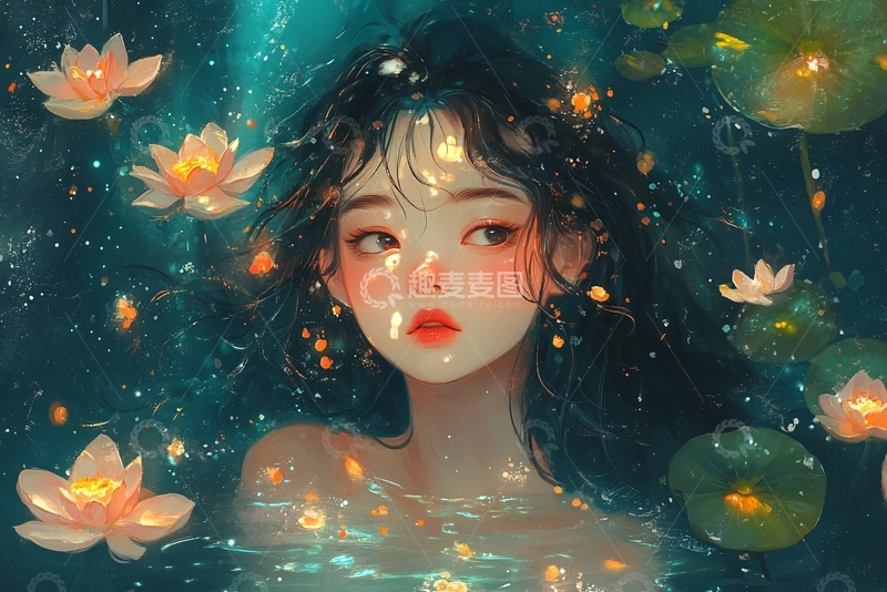 高清大图下载【趣麦麦图】仙气女孩插画