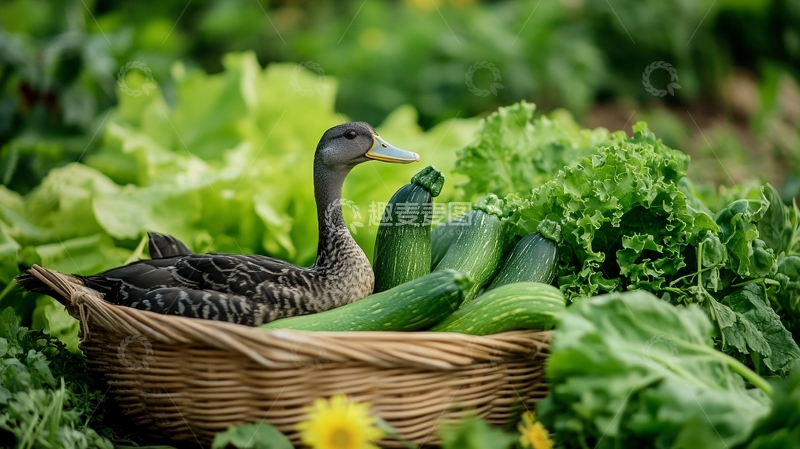 高清大图下载【趣麦麦图】一筐黄瓜现摘时令蔬菜
