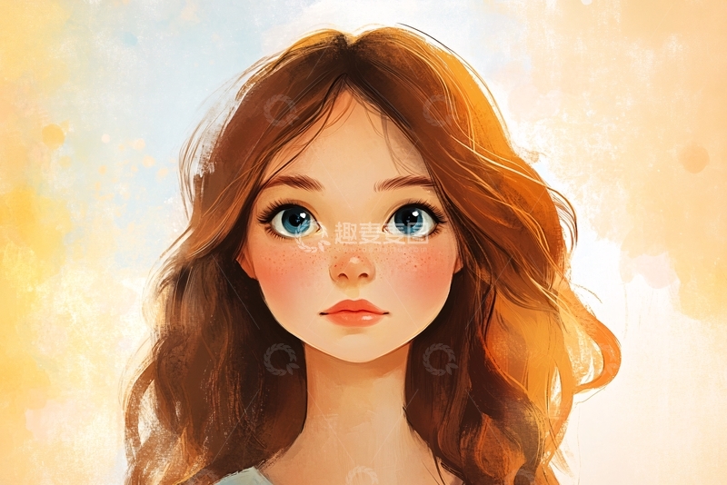 高清大图下载【趣麦麦图】原创女孩插画