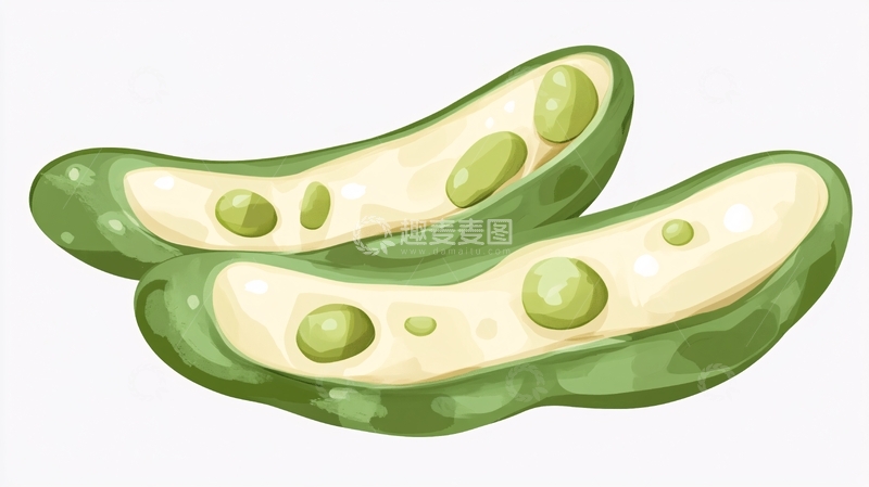 高清大图下载【趣麦麦图】插画风豌豆