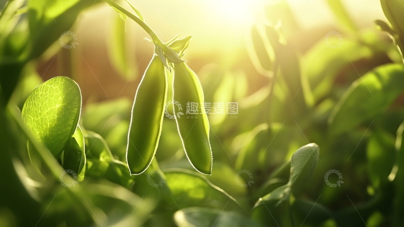 高清大图下载【趣麦麦图】早晨的豌豆