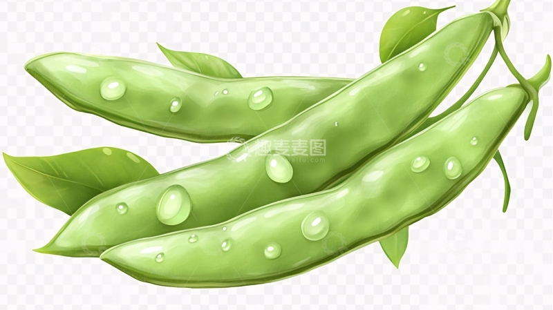 高清大图下载【趣麦麦图】豌豆插画