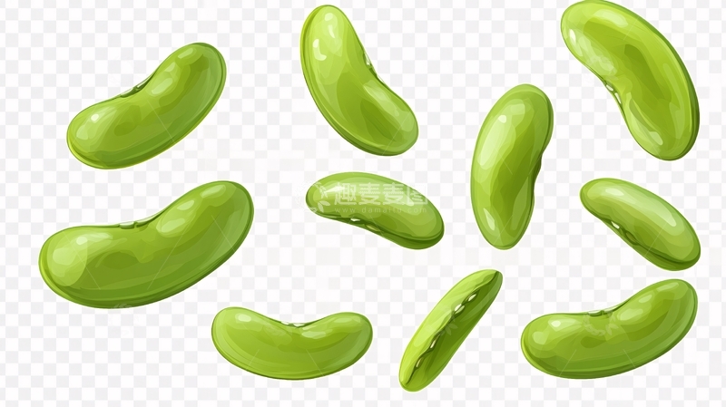 高清大图下载【趣麦麦图】蚕豆插画2