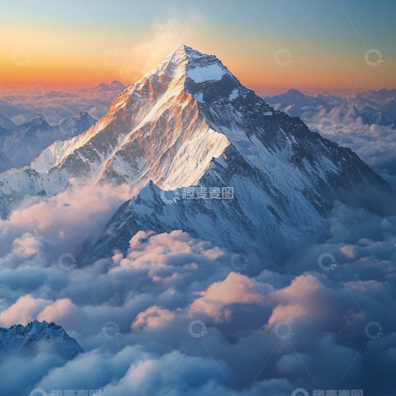 高清大图下载【趣麦麦图】珠峰日出日落1