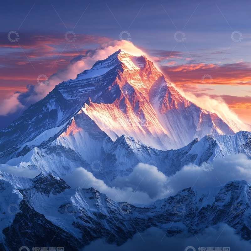 高清大图下载【趣麦麦图】雪峰绚丽