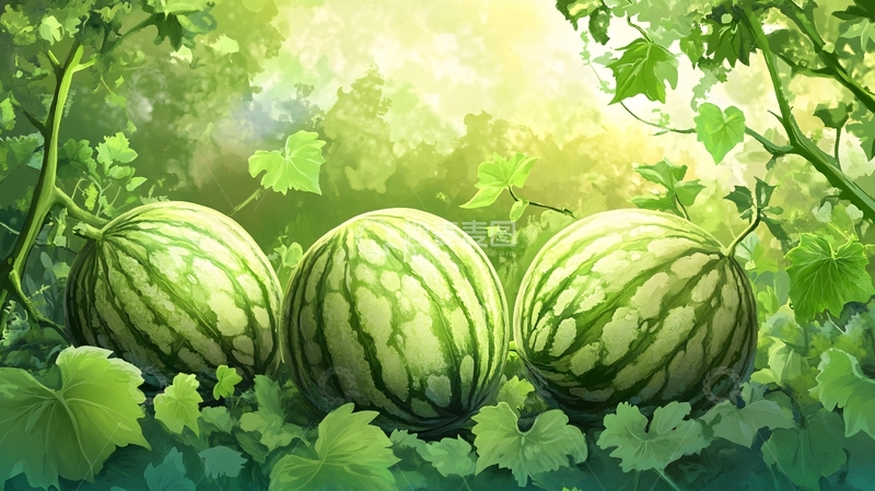 高清大图下载【趣麦麦图】西瓜种植新鲜水果