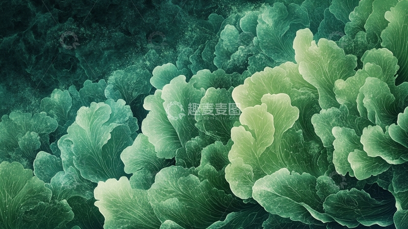 高清大图下载【趣麦麦图】巨幅新中式青绿山水画