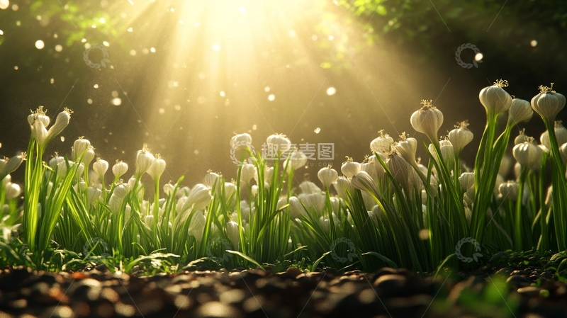 高清大图下载【趣麦麦图】阳光花朵逆光花朵