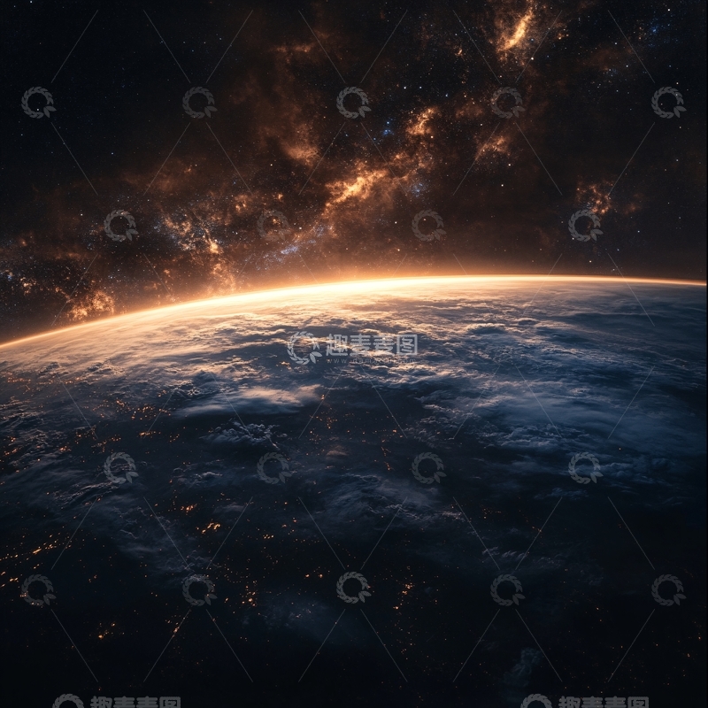 高清大图下载【趣麦麦图】地球银河系光线4