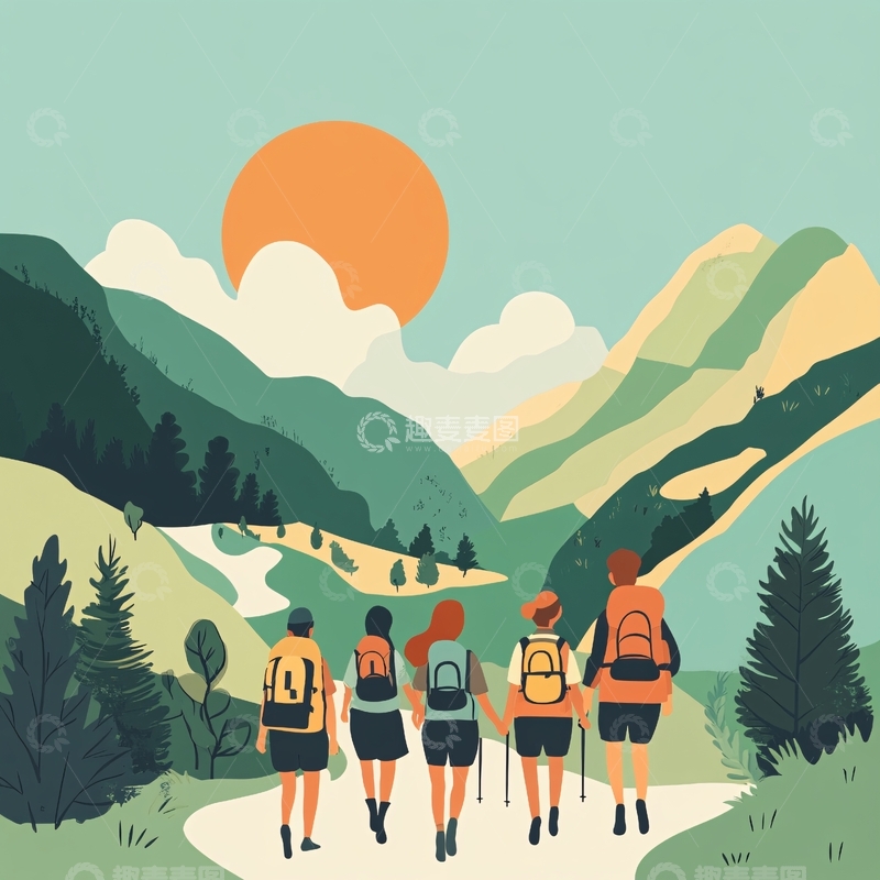 高清大图下载【趣麦麦图】户外徒步素材